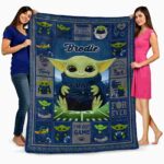 personalized nevada wolf pack baby yoda blue blanket best selling