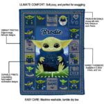 personalized nevada wolf pack baby yoda blue blanket best selling