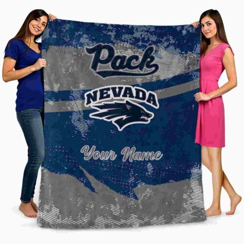 personalized nevada wolf pack grunge streaks blue blanket fashion forward