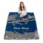 personalized nevada wolf pack grunge streaks blue blanket best selling