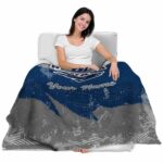 personalized nevada wolf pack grunge streaks blue blanket best selling