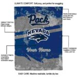 personalized nevada wolf pack grunge streaks blue blanket best selling