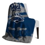 personalized nevada wolf pack grunge streaks blue blanket best selling
