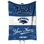 personalized nevada wolf pack grunge texture blue white blanket best selling