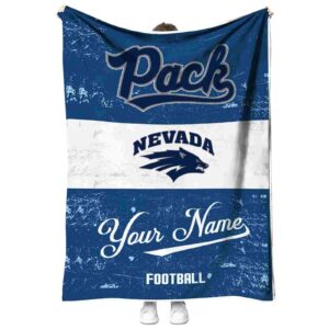 personalized nevada wolf pack grunge texture blue white blanket best selling