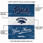 personalized nevada wolf pack grunge texture blue white blanket new arrival