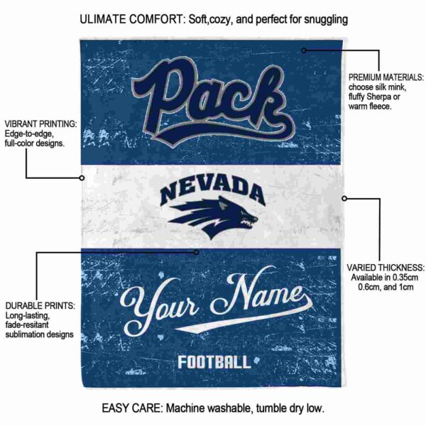 personalized nevada wolf pack grunge texture blue white blanket new arrival