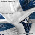 personalized nevada wolf pack grunge texture blue white blanket premium grade