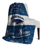 personalized nevada wolf pack grunge texture blue white blanket top rated