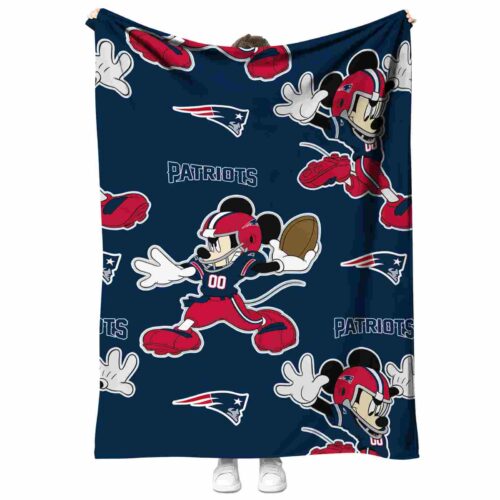 personalized new england patriots mickey blue blanket best selling