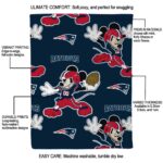 personalized new england patriots mickey blue blanket new arrival