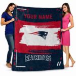 personalized new england patriots paint strokes blue white blanket best selling