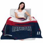 personalized new england patriots paint strokes blue white blanket best selling
