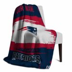 personalized new england patriots paint strokes blue white blanket best selling