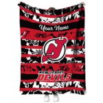 Personalized New Jersey Devils Floral Stripes Red White Blanket 1 personalized new jersey devils floral stripes red white blanket best selling