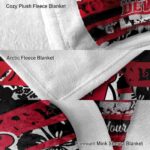 personalized new jersey devils floral stripes red white blanket best selling