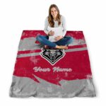 personalized new mexico lobos grunge streaks red blanket high quality
