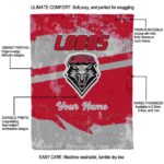 personalized new mexico lobos grunge streaks red blanket new arrival