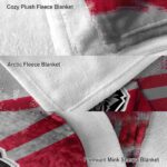 personalized new mexico lobos grunge streaks red blanket premium grade