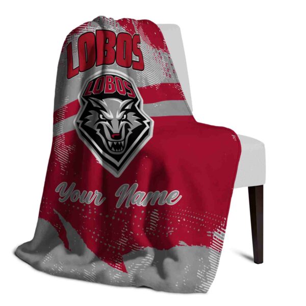 personalized new mexico lobos grunge streaks red blanket top rated