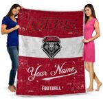 personalized new mexico lobos grunge texture red white blanket fashion forward