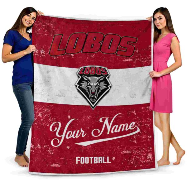 personalized new mexico lobos grunge texture red white blanket fashion forward