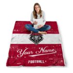 personalized new mexico lobos grunge texture red white blanket high quality