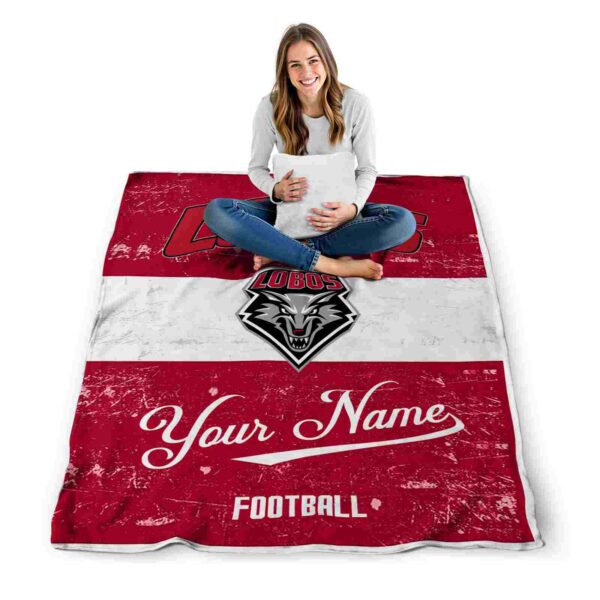 personalized new mexico lobos grunge texture red white blanket high quality