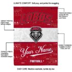 personalized new mexico lobos grunge texture red white blanket new arrival