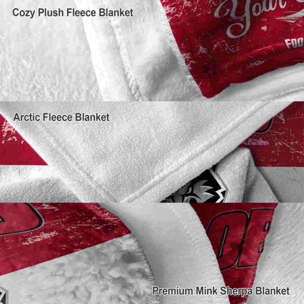 personalized new mexico lobos grunge texture red white blanket premium grade