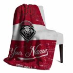 personalized new mexico lobos grunge texture red white blanket top rated