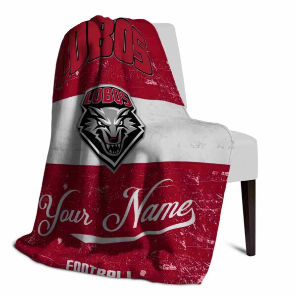 personalized new mexico lobos grunge texture red white blanket top rated
