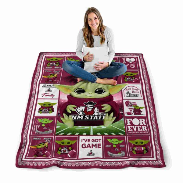 personalized new mexico state aggies baby yoda crimson blanket high quality