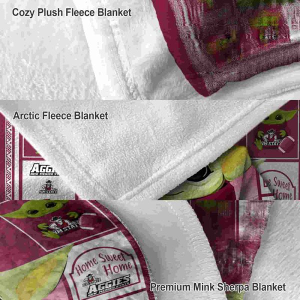 personalized new mexico state aggies baby yoda crimson blanket premium grade