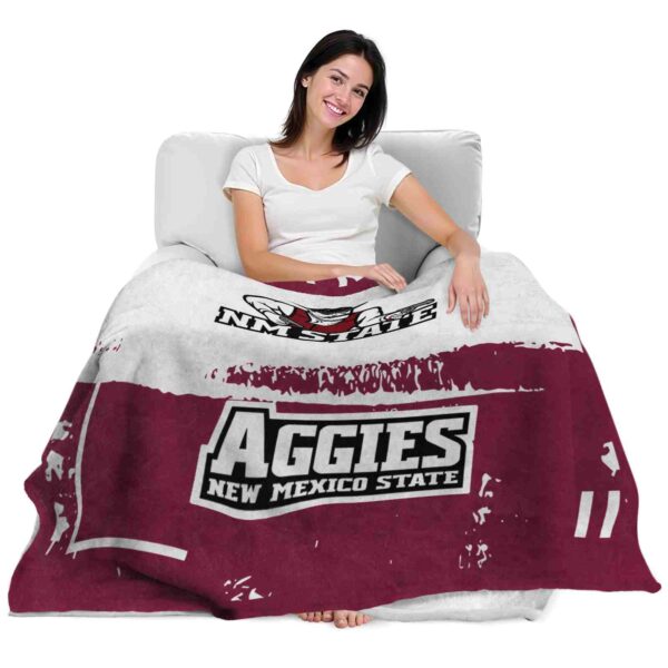 personalized new mexico state aggies paint strokes crimson white blanket latest model