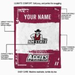 personalized new mexico state aggies paint strokes crimson white blanket new arrival