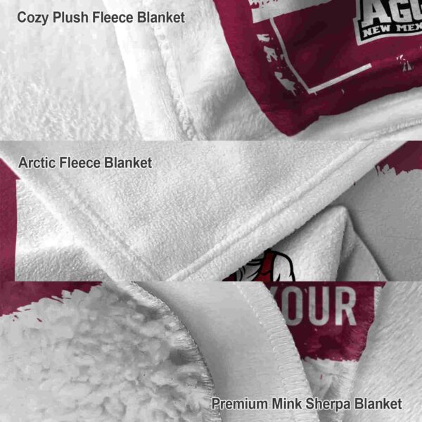 personalized new mexico state aggies paint strokes crimson white blanket premium grade