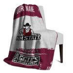 personalized new mexico state aggies paint strokes crimson white blanket top rated