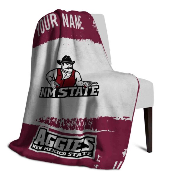 personalized new mexico state aggies paint strokes crimson white blanket top rated