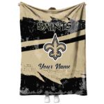Personalized New Orleans Saints Grunge Streaks Gold Blanket 1 personalized new orleans saints grunge streaks gold blanket best selling