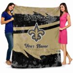 personalized new orleans saints grunge streaks gold blanket best selling