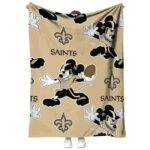 personalized new orleans saints mickey gold blanket best selling