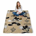 personalized new orleans saints mickey gold blanket best selling
