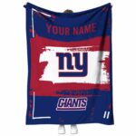 Personalized New York Giants Paint Strokes Blue White Blanket 1 personalized new york giants paint strokes blue white blanket best selling