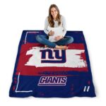 personalized new york giants paint strokes blue white blanket best selling