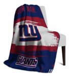 personalized new york giants paint strokes blue white blanket best selling
