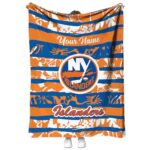 Personalized New York Islanders Floral Stripes Blue White Blanket 1 personalized new york islanders floral stripes blue white blanket best selling