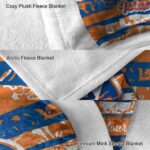 personalized new york islanders floral stripes blue white blanket best selling