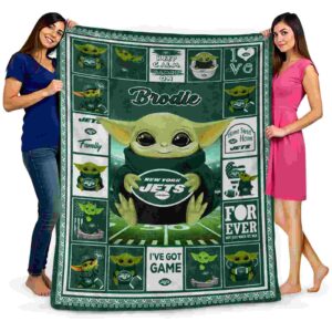 personalized new york jets baby yoda green blanket fashion forward