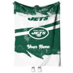 personalized new york jets grunge streaks green blanket best selling